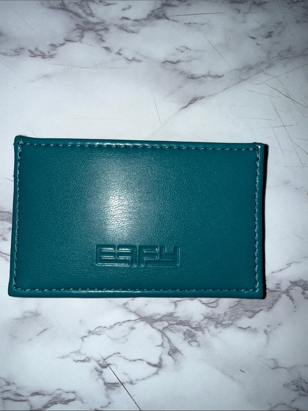 EFFY Teal Leather Card & Key Holder